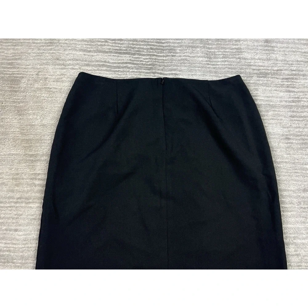 Calvin Klein Skirt‎ Womens 12 Black Faux Wrap Zip Pencil Polyester Blend NWT